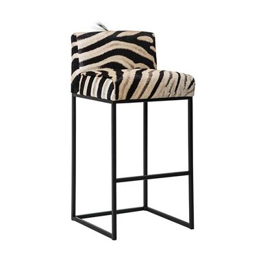 Zebra Hide Bar Stool
