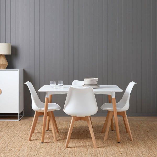 Contemporary 4 Seater Dining Table - White