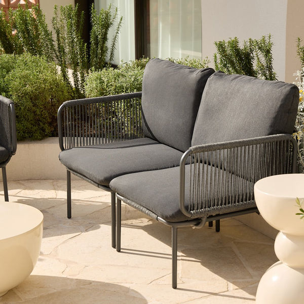 Sorrento Outdoor Two Seater Sofa - Charcoal