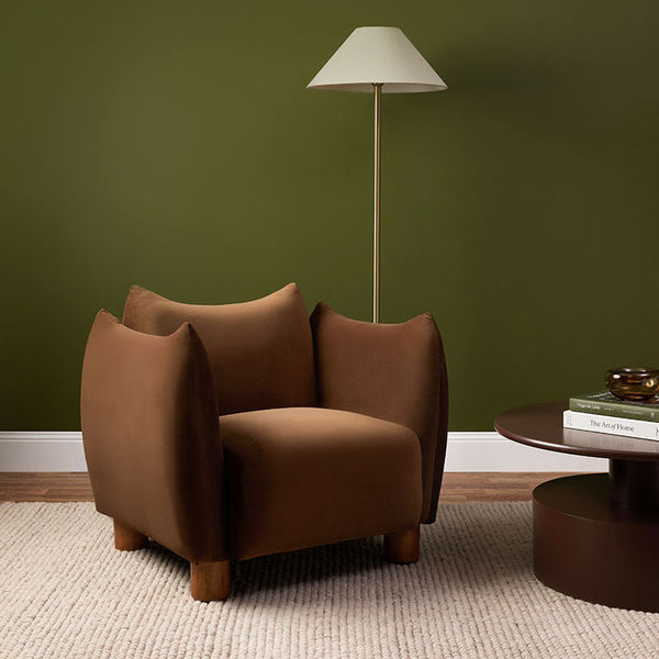 Monte Velvet Occasional Chair - Chocolate