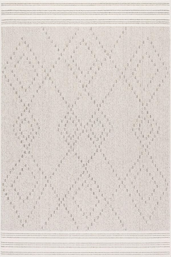 Light Grey Ellianna Striped Trellis Indoor/Outdoor 5' x 8' rug