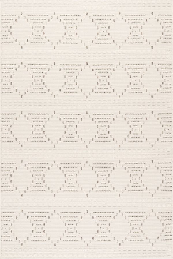 Cream Yareli Hourglass Diamond Indoor/Outdoor 4' x 6' rug