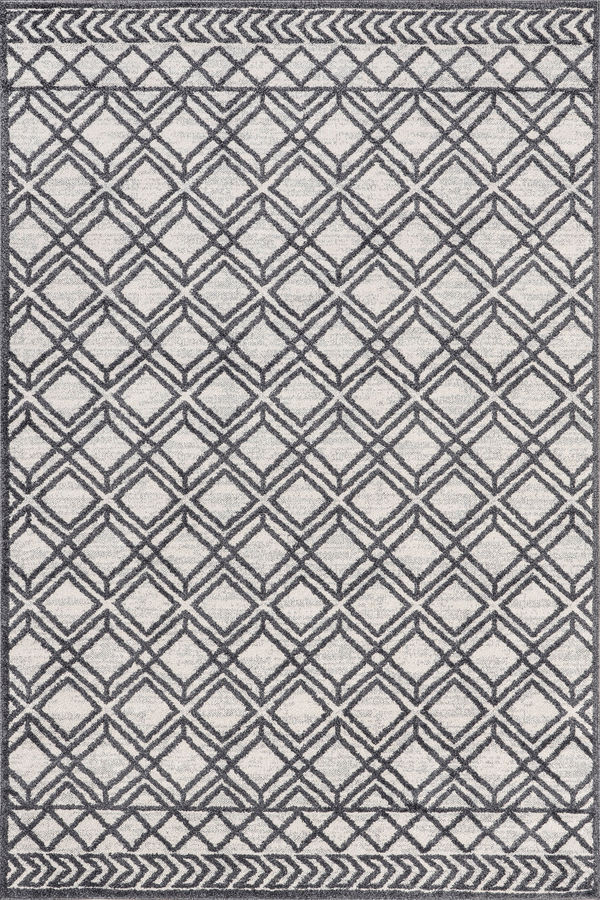 Dark Grey Evalina Moroccan Trellis 4' x 6' rug