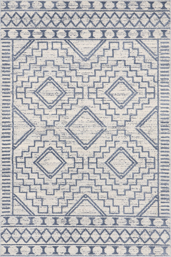 Blue Miranda Moroccan Diamond 4' x 6' rug
