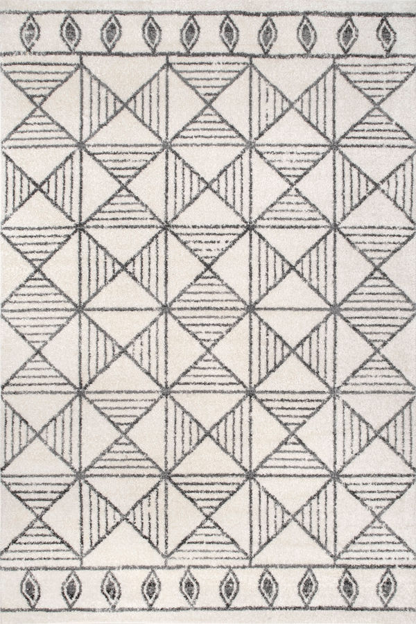 Off White Retro Tiles 3' x 5' rug