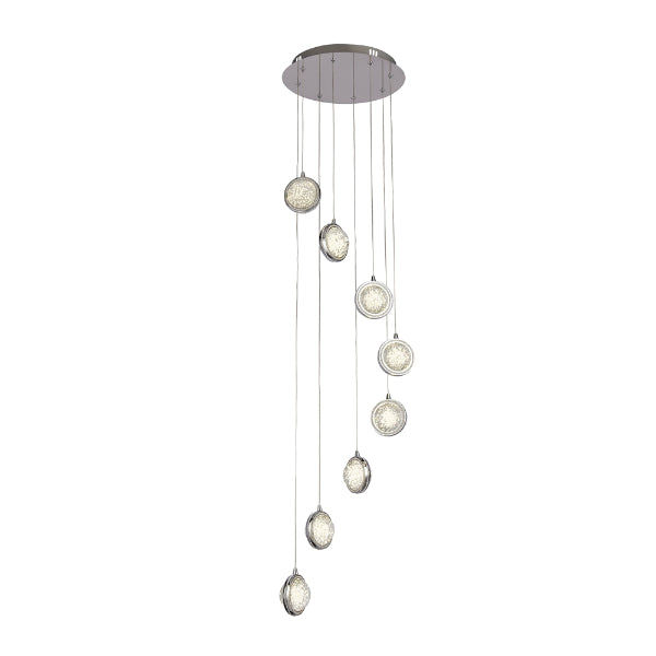 Quartz 8 Light Chrome Ceiling Pendant