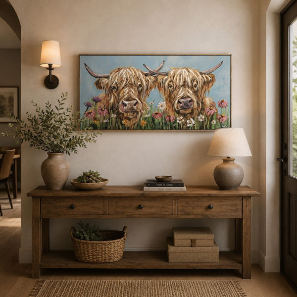 Tilly and Milly 50x100cm Framed Canvas