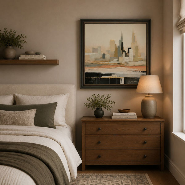 Colored Urban City 60x60cm Framed Canvas