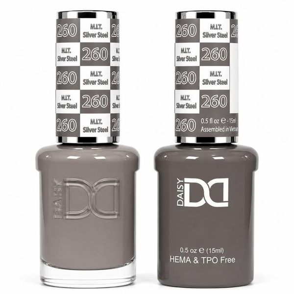 DND - Hema-Free & TPO-Free Gel & Lacquer - M.I.T Silver Steel – 260