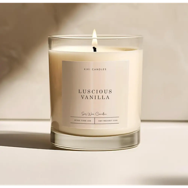 Luscious Vanilla Soy Wax Candle for a Cozy Clean Burn