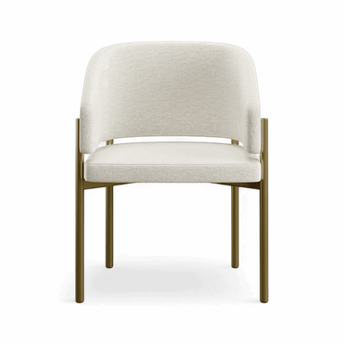 Oxford Dining Chair Off White & Brass Frame