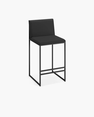 Philip Bar stool - Black - Jade black leather