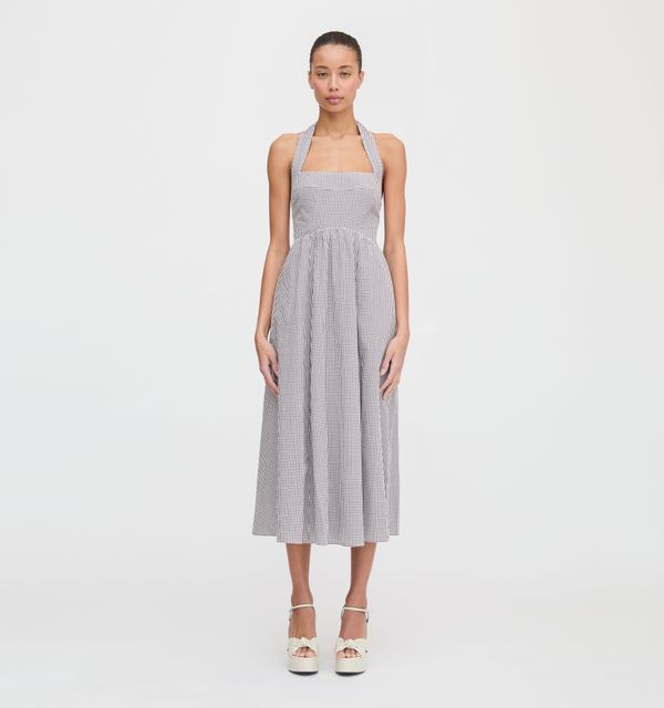 The Fleur Midi Dress - Chocolate Gingham