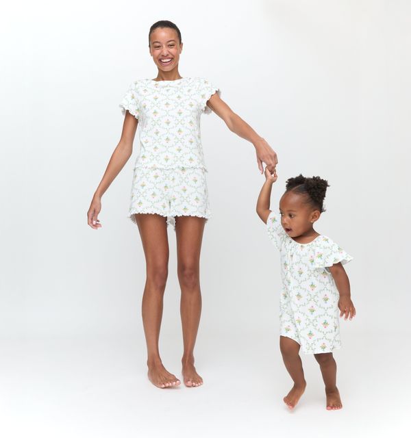 The Tiny Keira Dress - Pastel Trellis