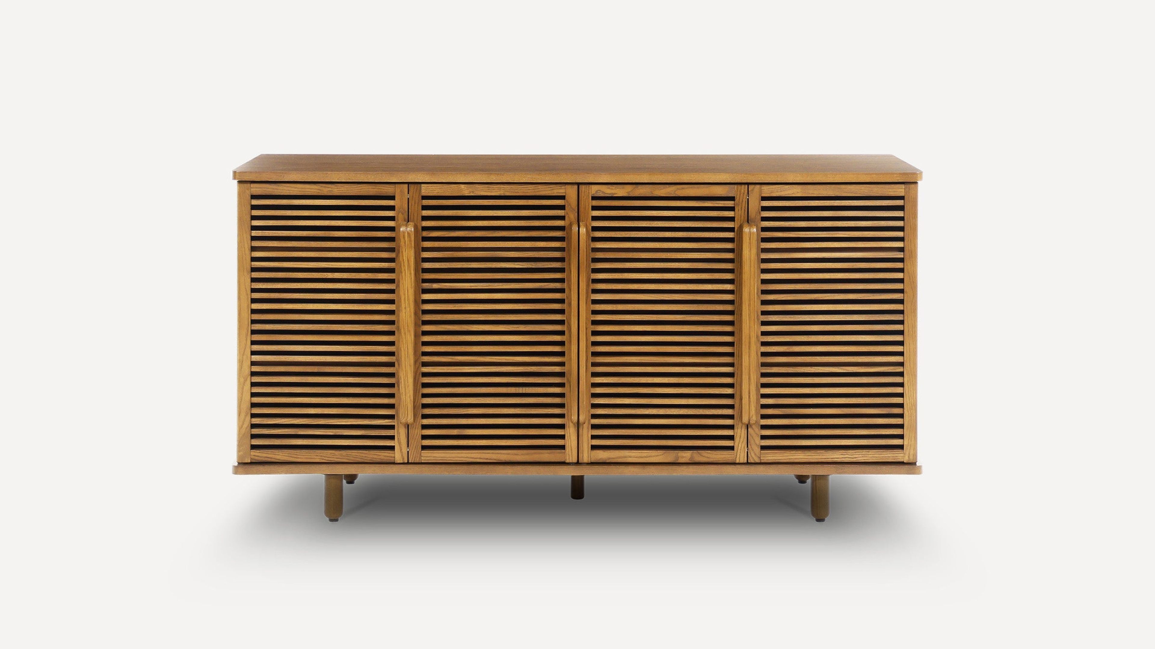 Burrow Opera Tall Oak Media Console - Stylish Storage