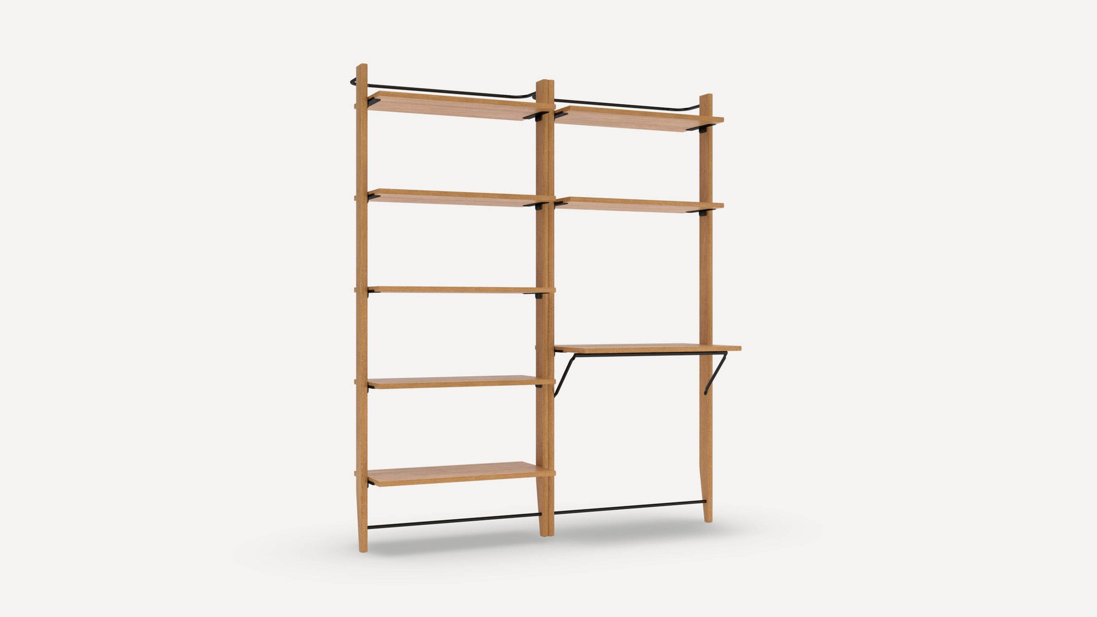 Burrow Two-Piece Modular Home Office Shelving System