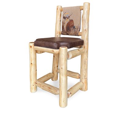 Rustic Upholstered Bar Chair