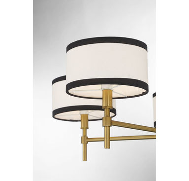 5-Light Chandelier, Natural Brass