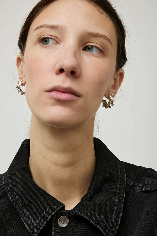 Faris Dotto Hoops in Silver