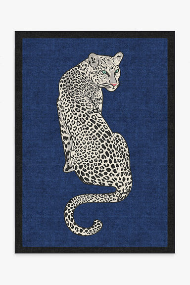 Jonathan Adler Snow Leopard Sapphire Rug | Ruggable US