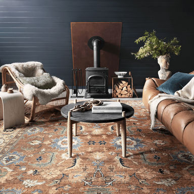 Heirloom Hand Knotted Rug in Brick/Sand