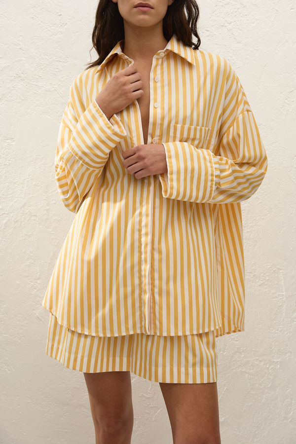 Clemente Shirt Orozco Stripe Mustard - Final Sale