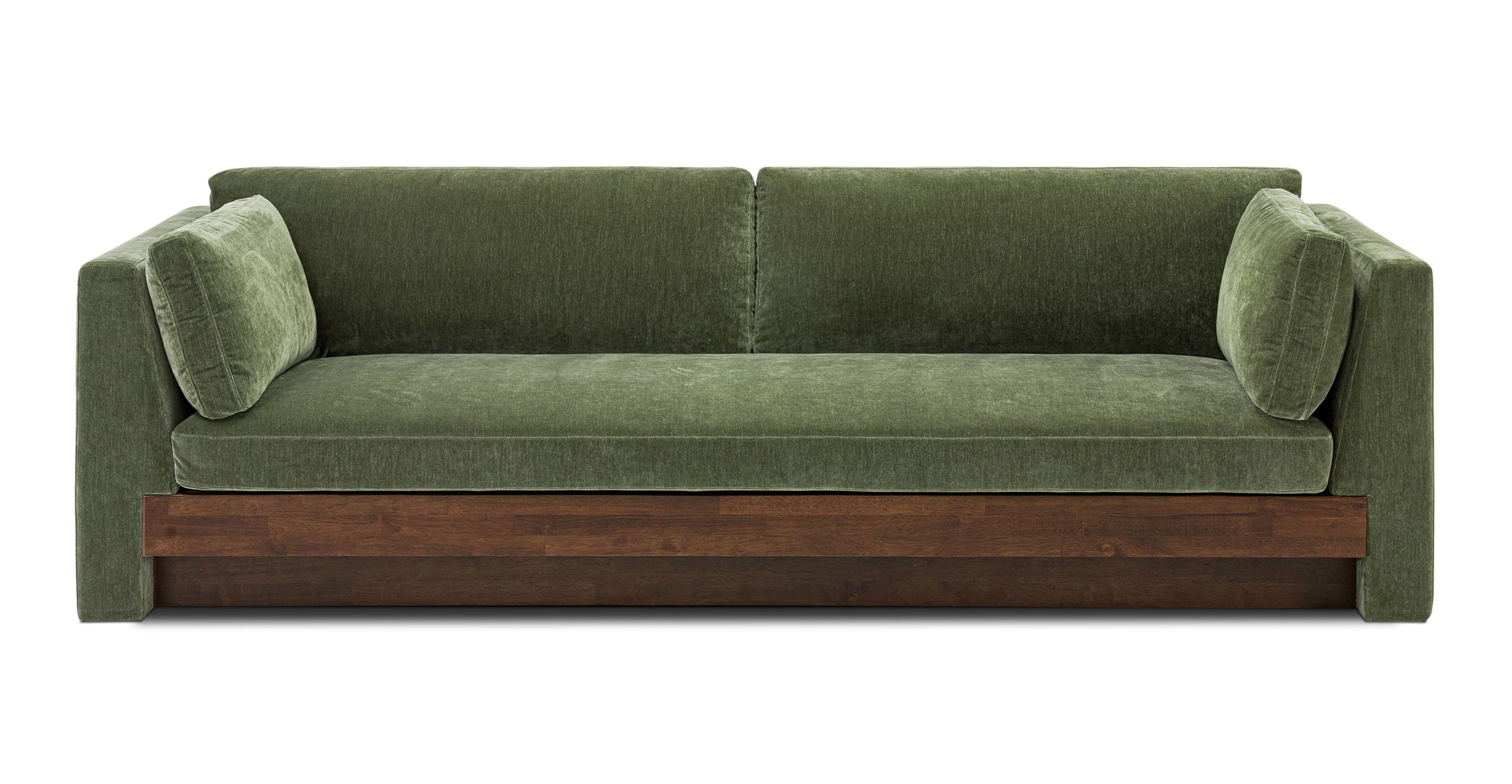 Geneva 99-Inch Modern Velvet Sofa in Sagano Green | Luxe Comfort