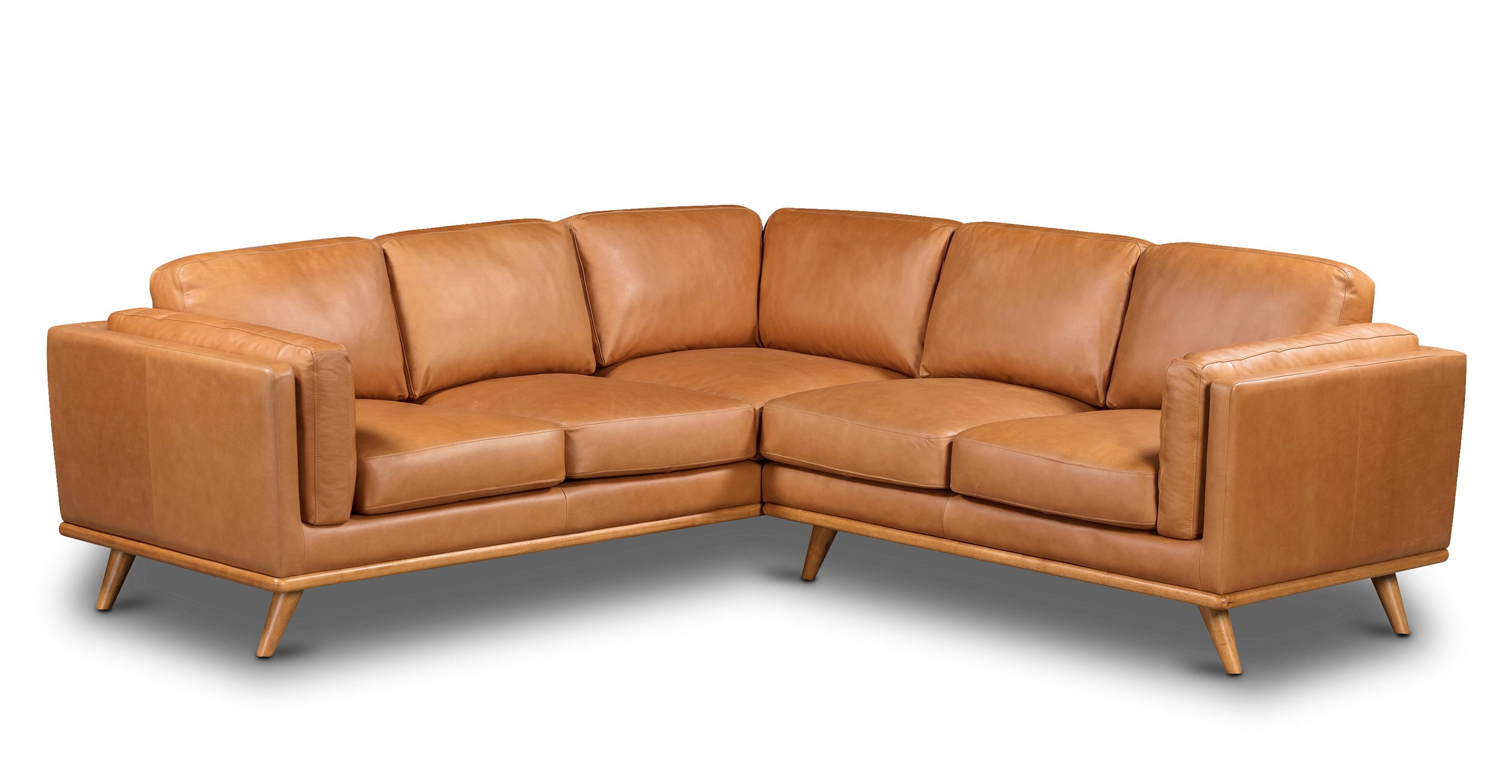 Cadiz Corner Sectional Sofa - Tan Leather