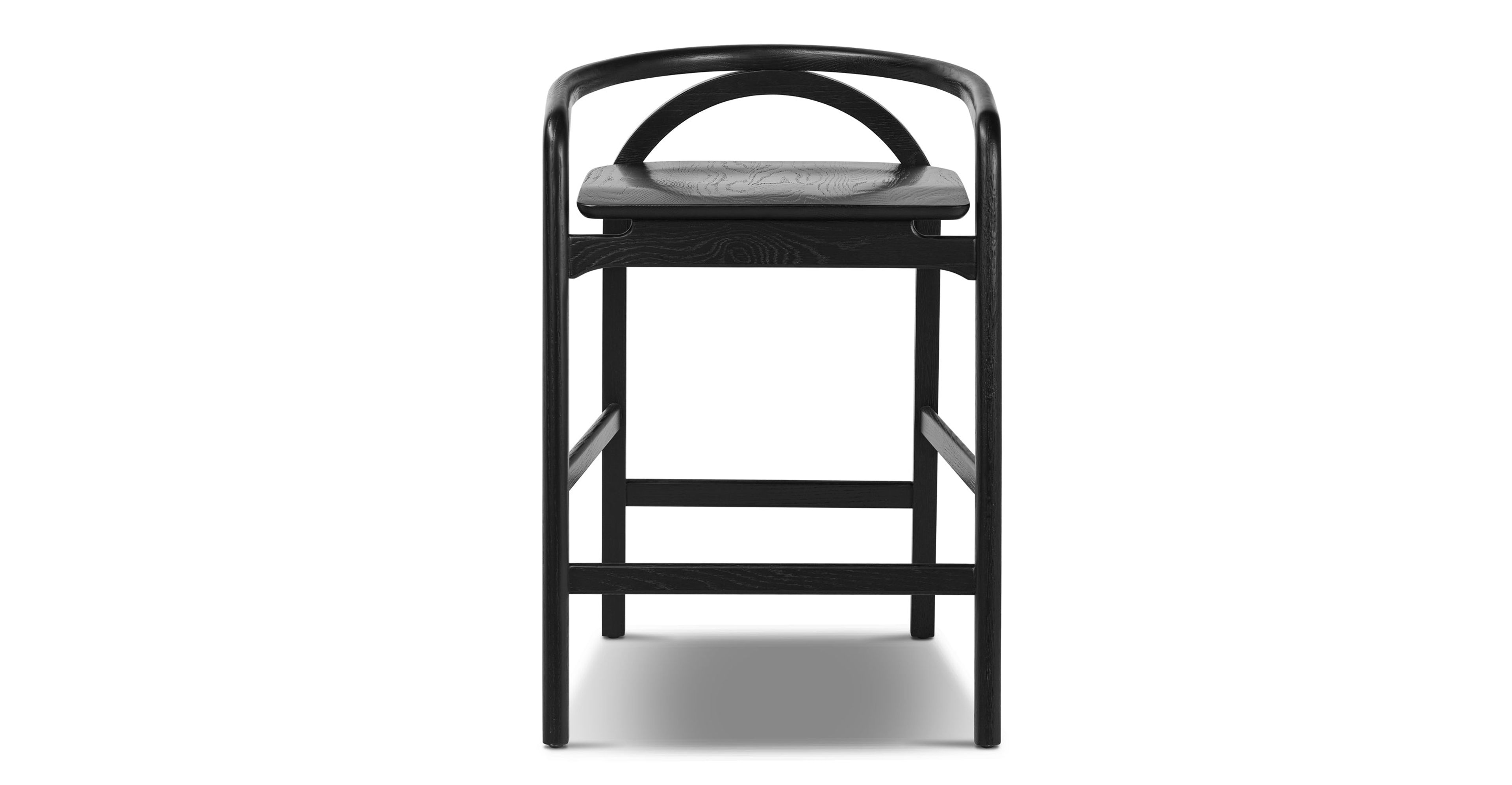 Yokohama Counter Stool: Modern Black Leather Bar Stool