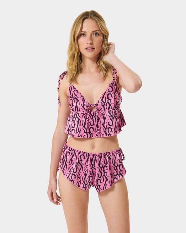 BB x Ashley Williams Tattoo Print Luxury Satin Crop Cami and Short Set