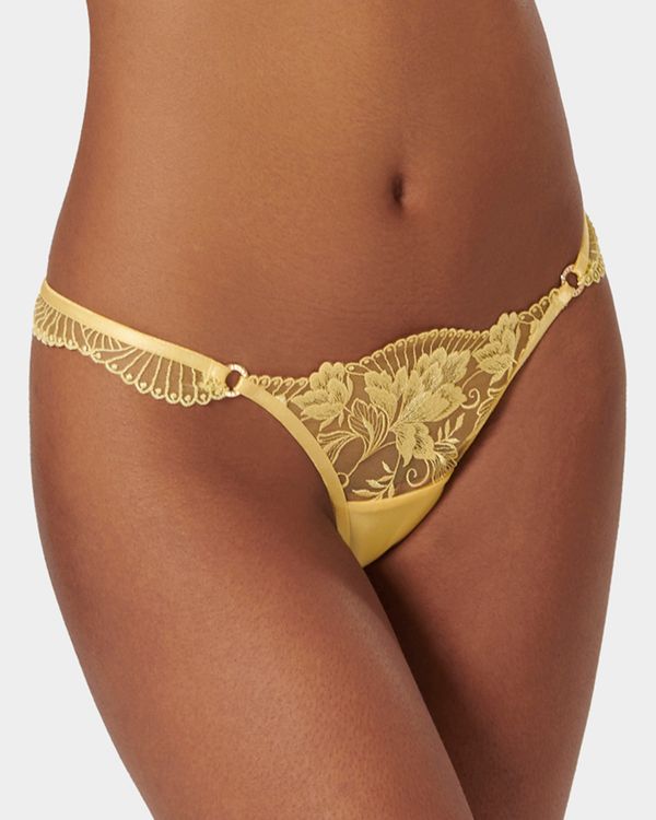 Gabriella Floral Embroidered Brief Yellow