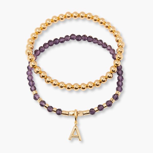 Makenna Initial Birthstone Bracelet Set