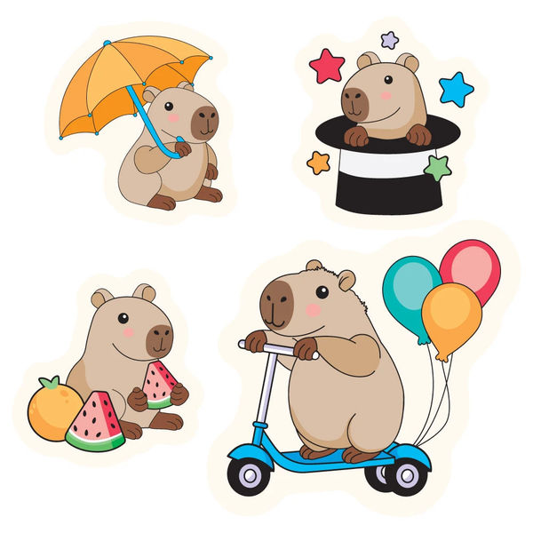 Capybara Waterproof Stickers