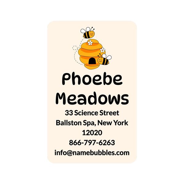 Bee Luggage Tag Labels