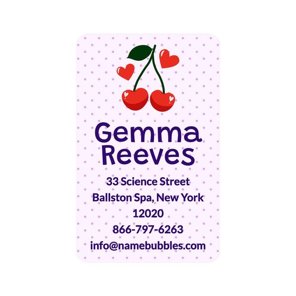 Cherries Luggage Tag Labels