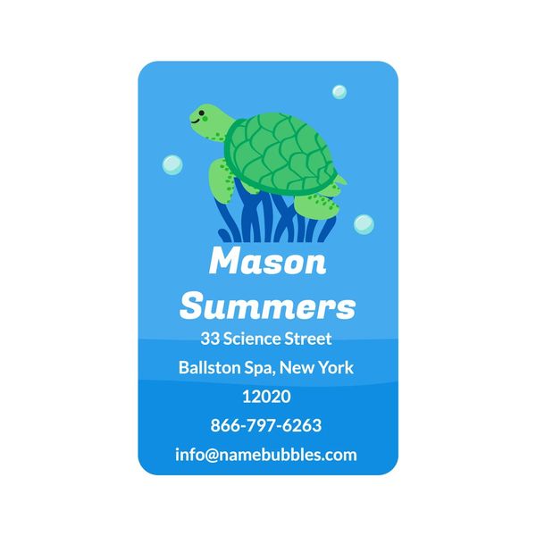 Sea Animals Luggage Tag Labels