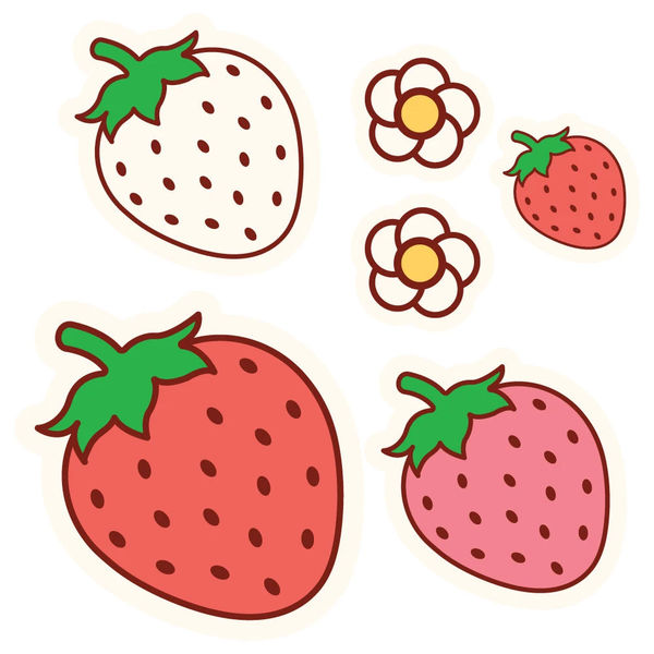 Strawberry Waterproof Stickers