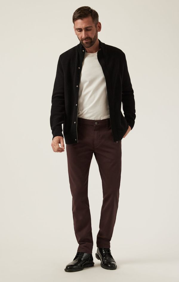 Verona Straight Leg Chino Pants In Burgundy High Flyer