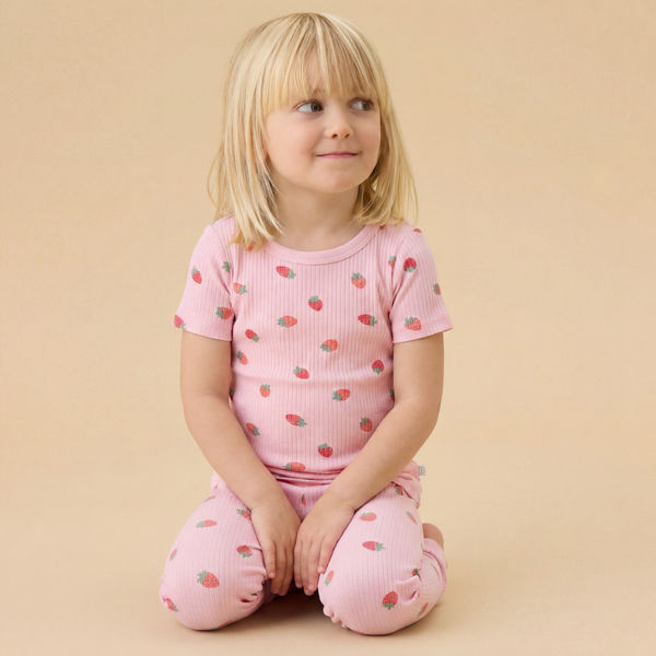 Strawberry Fields Ribbed Pajama Set
