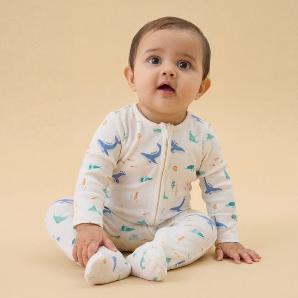 Ocean Dreams Clever Zip Baby Pajamas
