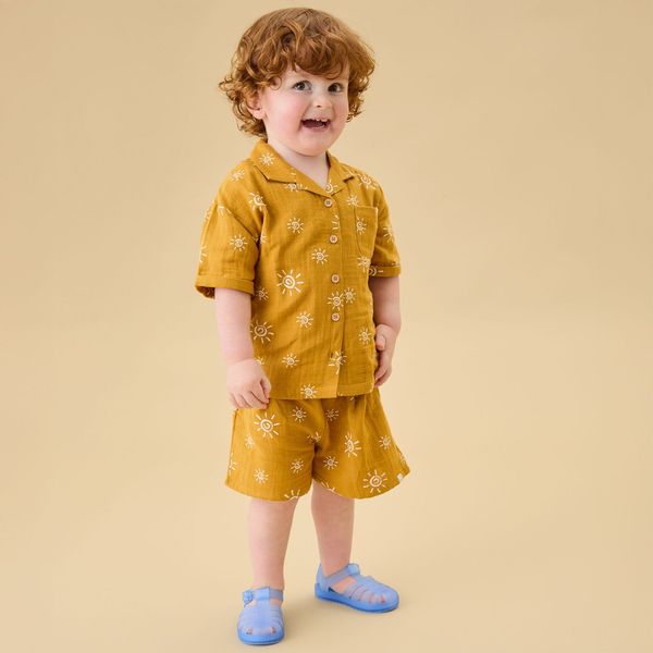 Sunshine Muslin Shirt & Shorts Outfit