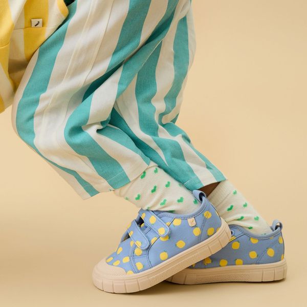KIDLY by MORI Print Canvas Sneakers - Lemon