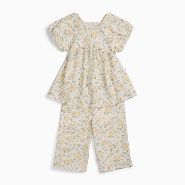 Floral Muslin Blouse & Pants Outfit