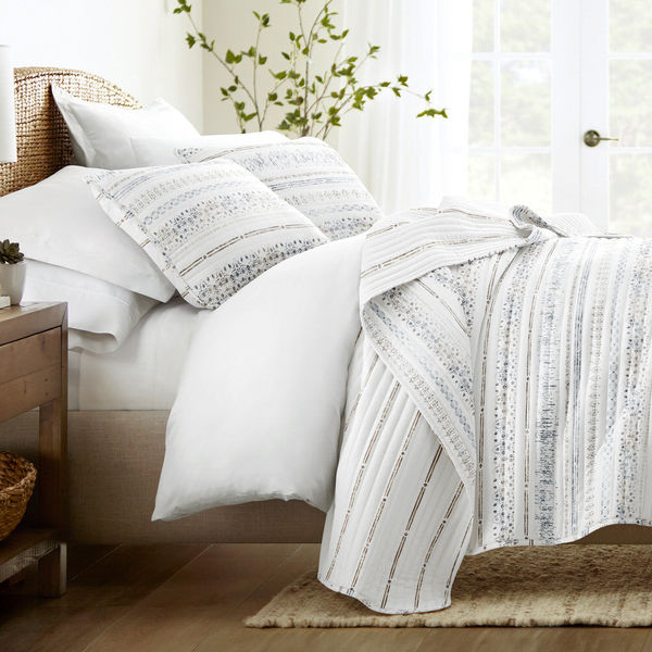 Relic Stripe Reversible Quilted Coverlet Set - Sale