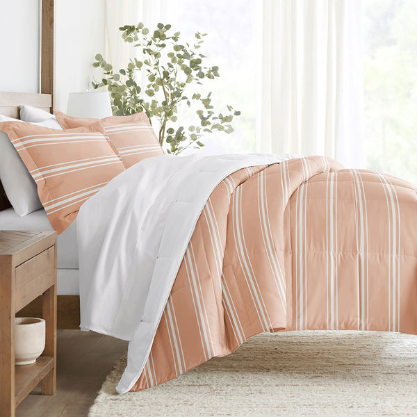 Soft Stripe Reversible Down-Alternative Comforter Set - Sale