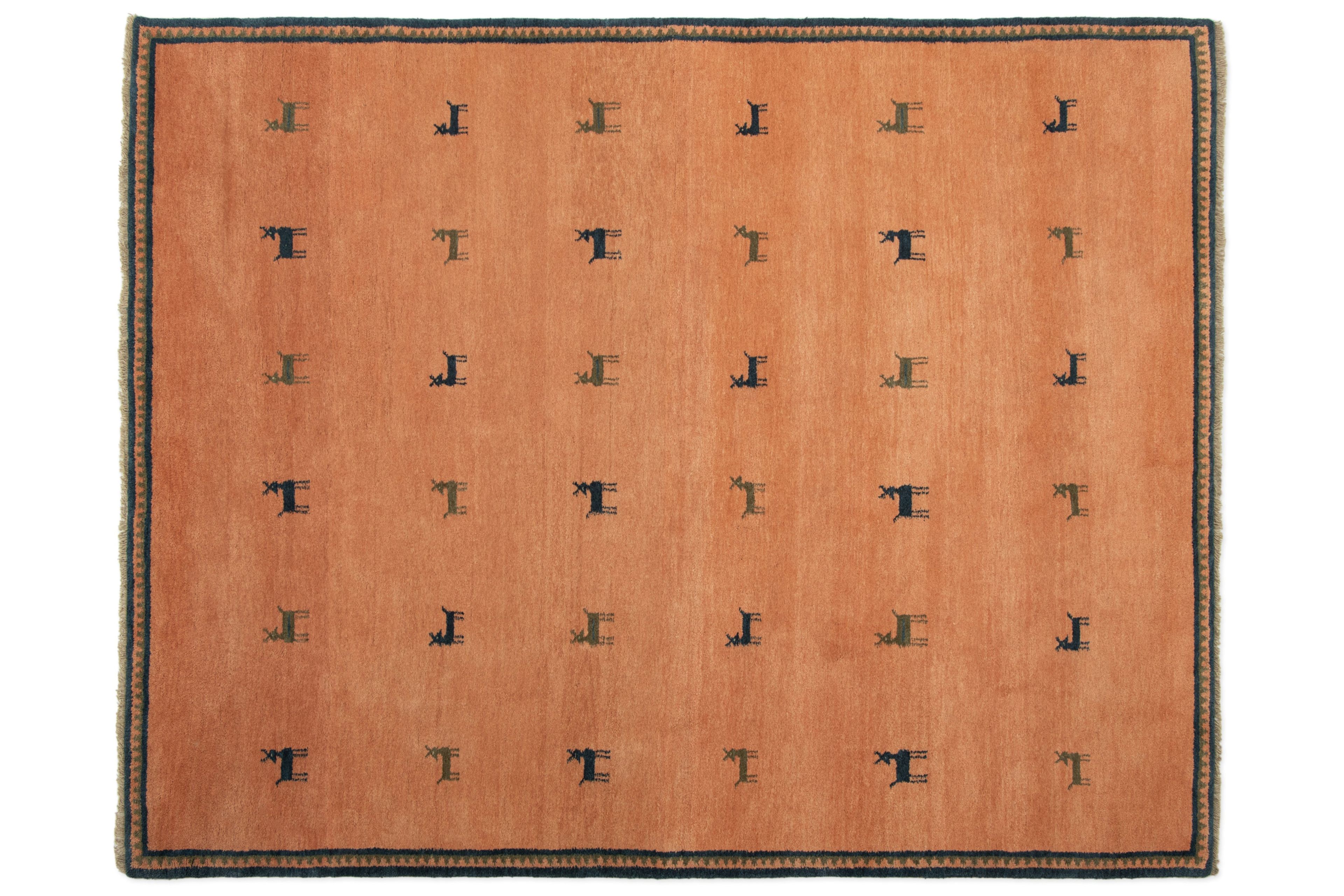 Hand-Knotted Karam Salmon Rug 4x6' | Artisan Indian Design