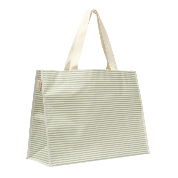 Carryall Beach Bag - La Palma Sage Stripe