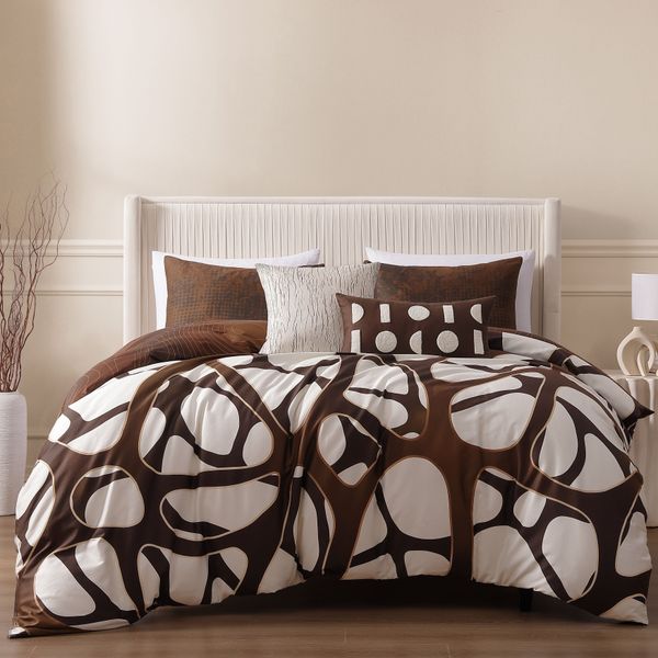 Latest Bedding Toffee Web 5 Piece Reversible Comforter Set