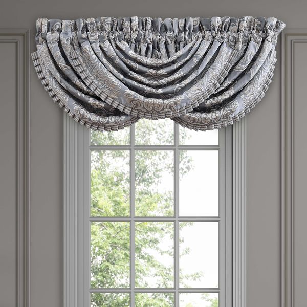 J Queen Krista Powder Blue Waterfall Window Valance - Final Sale