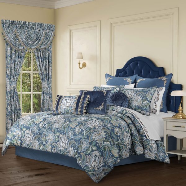 Michaela Prussian Navy 4 Piece Comforter Set